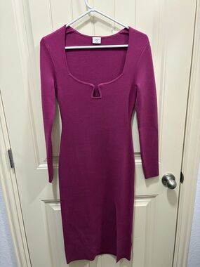 Abercrombie & Fitch Berry Knit Midi Dress